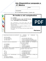 Evaluación Diagnóstica Lenguaje y Comunicación 3 Básico