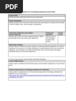 Template For Technology-Enhanced Lesson Plans