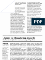 Loring Danforth Claims To Macedonian Identity - The Macedonian Question and The Breakup of Yugoslavia