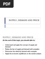 Supply, Demand and Price