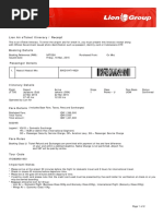 Lion Air Eticket Itinerary / Receipt