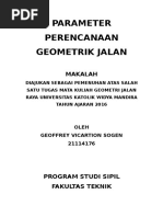 Tugas Geometrik Jalan Parameter Perencan