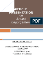 Journal Club Presentation On Breast Engorgement