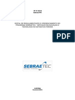 EDITAL DO PROGRAMA SEBRAETEC NO PARANÁ Fev16