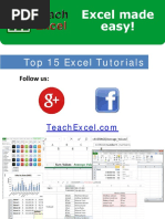 Top 15 Excel Tutorials