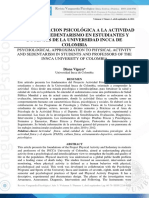 Una Proximacion Psicológica A La Actividad Física y El Sedentarismo en Estudiantes y Docentes de La Universidad Incca de Colombia