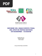 Informe Del Evento Final Del EPCP de Papas Nativas en Riobamba (Ecuador)