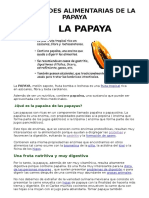 Propiedades Alimentarias de La Papaya