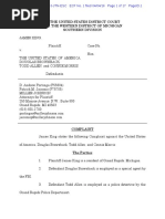 JAMES KING, Plaintiff, Case No. v. Hon. THE UNITED STATES OF AMERICA, DOUGLAS BROWNBACK, TODD ALLEN, and CONNIE MORRIS Defendants.