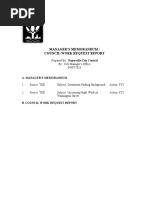 Manager'S Memorandum / Council Work Request Report