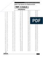 Answers: TEST - 9 (Code-A) All India Aakash Test Series For Medical-2016