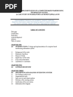 Computer Based Warehousing Information System