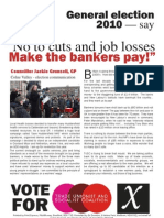 Make The Bankers Pay!": "No To Cuts and Job Losses