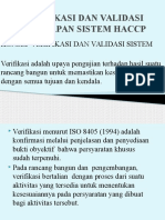 Verifikasi Dan Validasi Penerapan Sistem Haccp