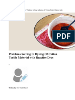 Problems Solving in Dyeing of Cotton Textile Material With Reactive Dyes