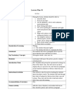 Lesson Plan #4: Objective/ Transfer Goal