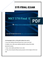 MKT 578 Final Exam Question With Answers