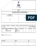 Management Certificate / Completion Report: BSNL - Maharashtra Telecom Kolhapur Karveer Telephone Bhavan