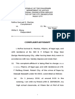 Sample Complaint Complaint Affidavit Medico Legal Certificate