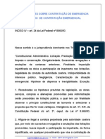 CONTRATAÇÃO DE EMERGENCIA INCISO IV - Lei Federal Nº 8 666/93