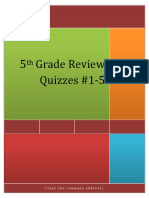 5 TH Grade Math Review Quizzes 15