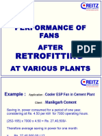 Performance of Fans After at Various Plants: Retrofitting