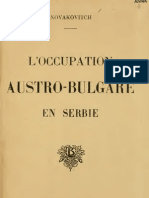 L'Occupation Austro-Bulgare en Serbie (1918.) - Mileta Novakovitch