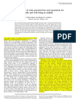 Consequences of Early Parental Loss and Separation For Health and Well-Being in Midlife