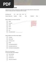 Survey On Religion: Please Tick The Circles Applicable