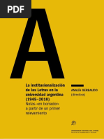 La Institucionalizacion de Letras en La Universidad Argentina (1945-2010)