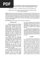 Measurement Intensity of Black Body Radiation As Temperature Function (Stefan-Boltzmann's Law)