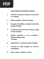 Managerial Decision Making