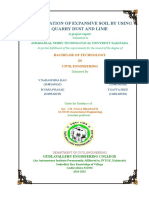 Stabilization of Expansive Soil by Using Quarry Dust and Lime