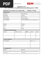 REM Application Form