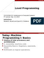 Machine-Level Programming I: Basics: 15-213/18-213: Introduction To Computer Systems 5 Lecture, Sep. 15, 2015