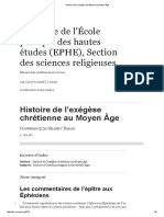 Histoire de L'exégèse Chrétienne Au Moyen Âge