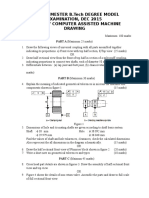 Third Semester B.Tech Degree Model Examination, Dec 2015 Me 14 307 Computer Assisted Machine Drawing