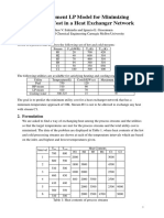 Transshipment LP Model For Minimizing The Utility Cost in A Heat Exchanger Network