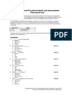 Pre-Int Int Placement Test