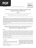 Thermodynamic Properties of Lithium Bromide Water Solutions at High Temperatures