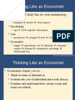 Thinking Like An Economist: - Every Field of Study Has Its Own Terminology