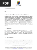 Letter Template For Appointment of Independent Directors