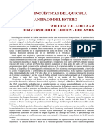 Adelaar, Raíces Lingüísticas Del Quichua Santiagueño