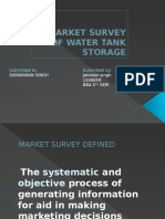 Market Survey of Water Tank Storage: Submitted To: Submitted by