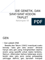 Gen Kode Genetik Dan Sifat Sifat Kodon