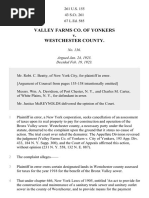 Valley Farms Co. of Yonkers v. County of Westchester, 261 U.S. 155 (1923)