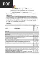 Global Language Portfolio: Communication Self Assessment and Goal Setting