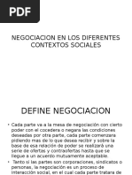 Negociacion en Los Diferentes Contextos Sociales