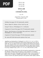 Sinclair v. United States, 279 U.S. 263 (1929)