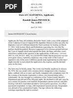 State of California, Applicant v. Randall James Prysock. No. A-834, 451 U.S. 1301 (1981)